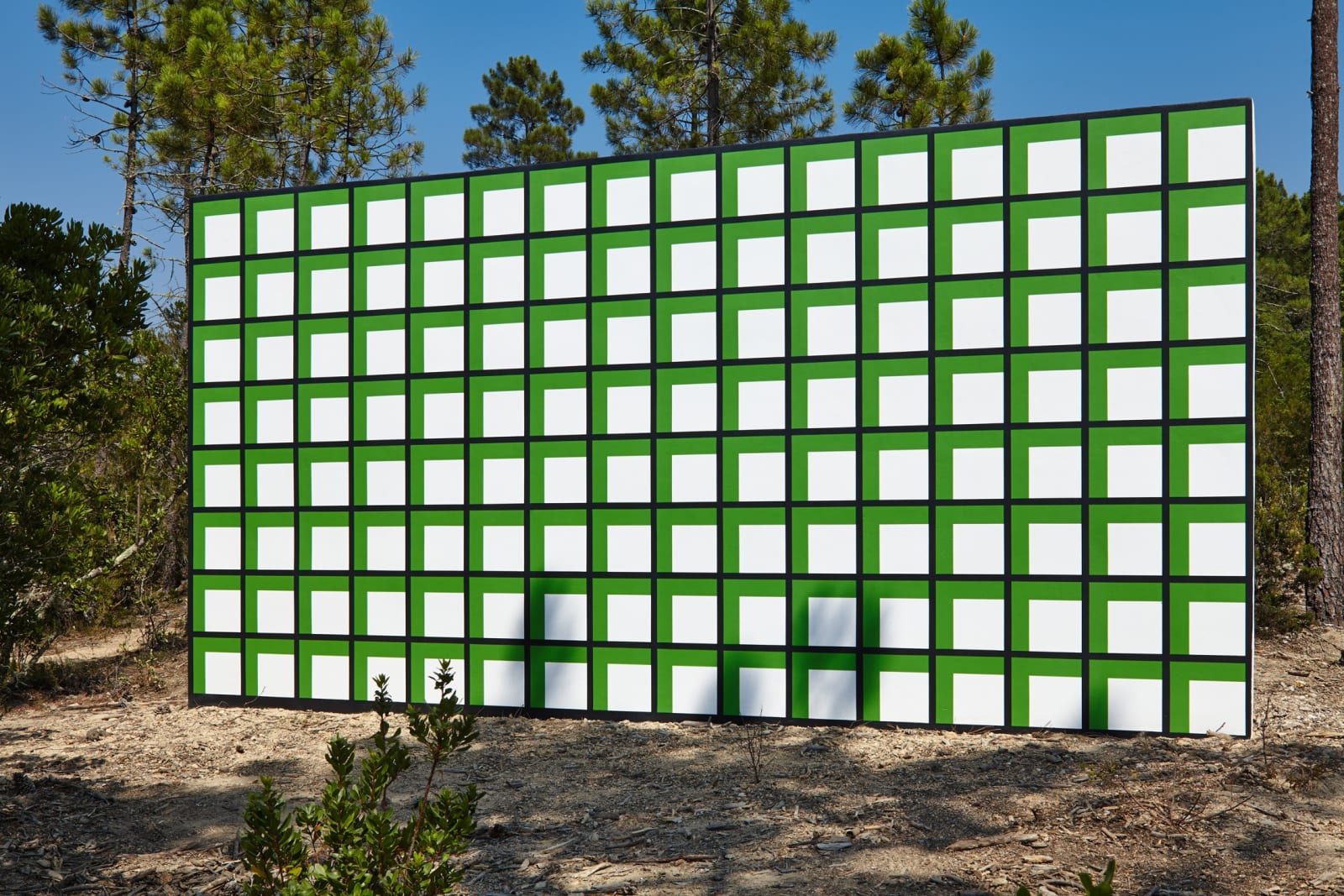 Claudia Comte, 128 squares and their demonstration, 2015
