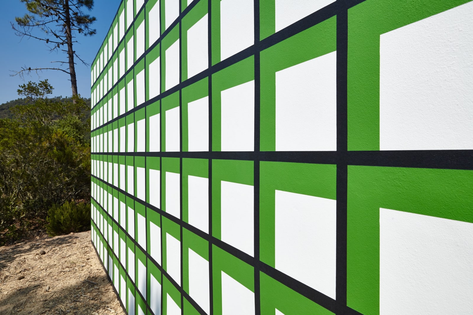 Claudia Comte, 128 squares and their demonstration, 2015