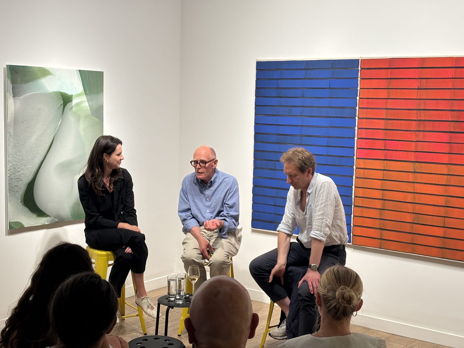 Fleur Simon and Jost Münster in conversation with Richard Wentworth at TM Gallery during SPLICED exhibition