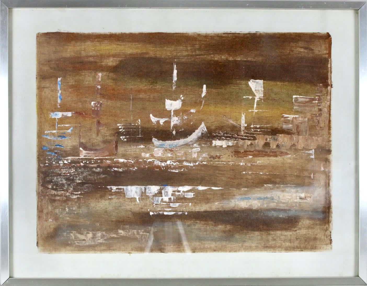 Federico Castellón, Boats in the harbor, c. 1950