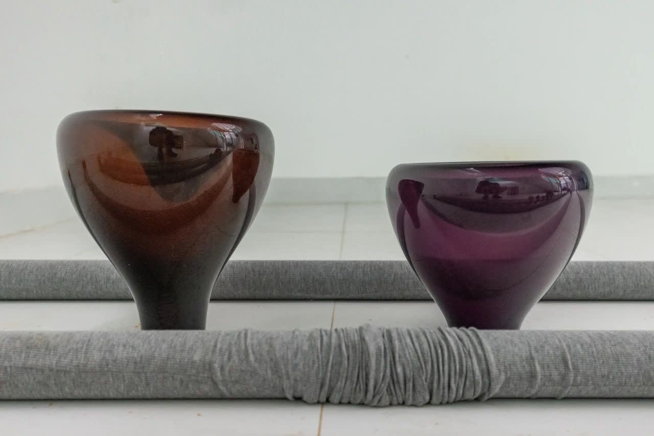 Installation view, Zhang Yibei's works at "The Jealous Potter", UCCA Clay, 2025.