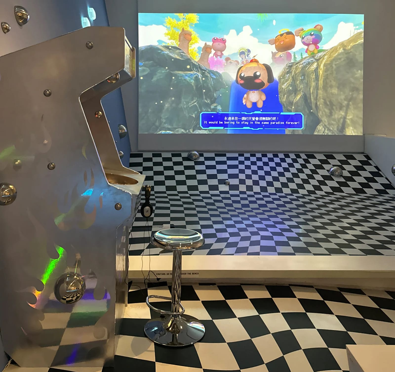 Installation view of Lu Yang, The Great Adventure of Material World, Museum of Moving Image. ©️Hyperallergic