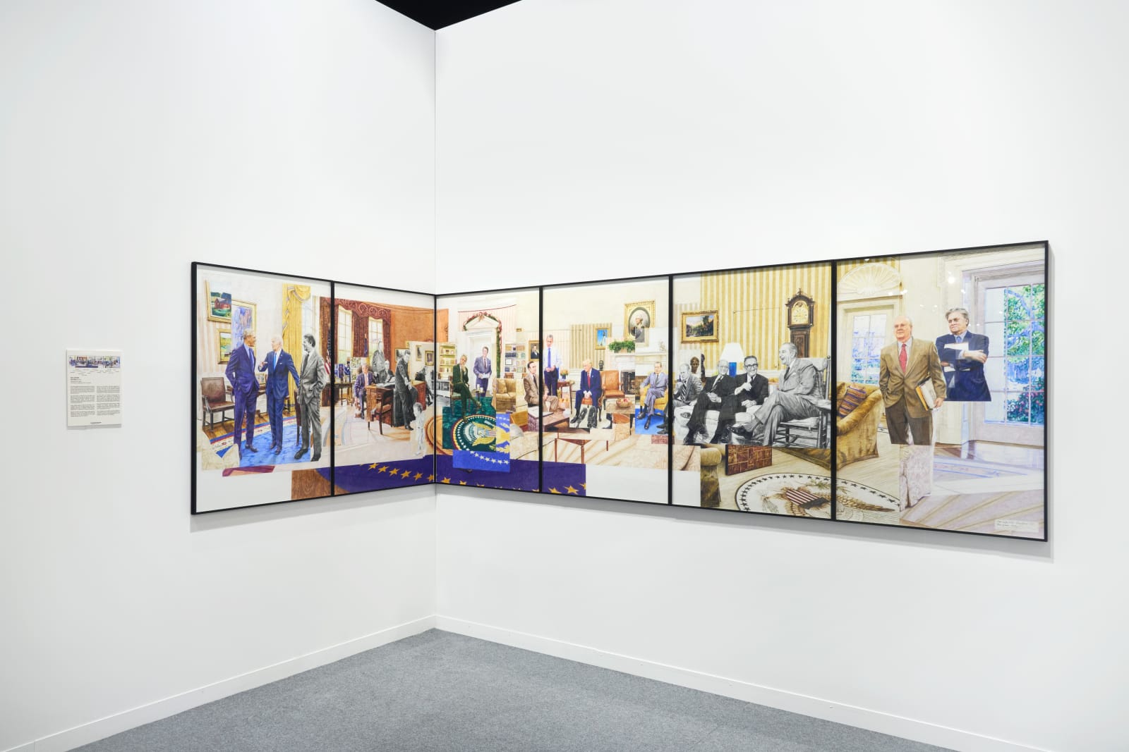 Vue d'exposition Art Geneve 2025 oeuvres d'art Alain Josseau crayon de couleur sur papier