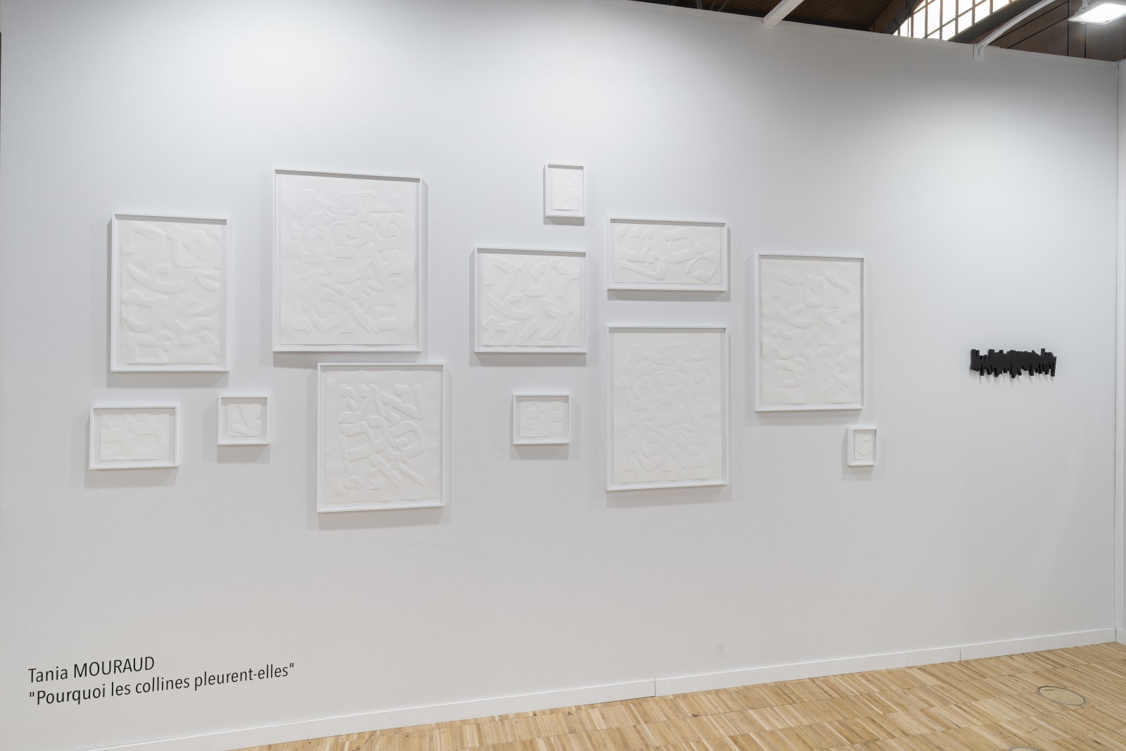 Vue d'exposition Drawing Now Paris 2025 Léo Dorfner Delphine Gigoux-Martin MC Mitout Tania Mouraud oeuvres d'art