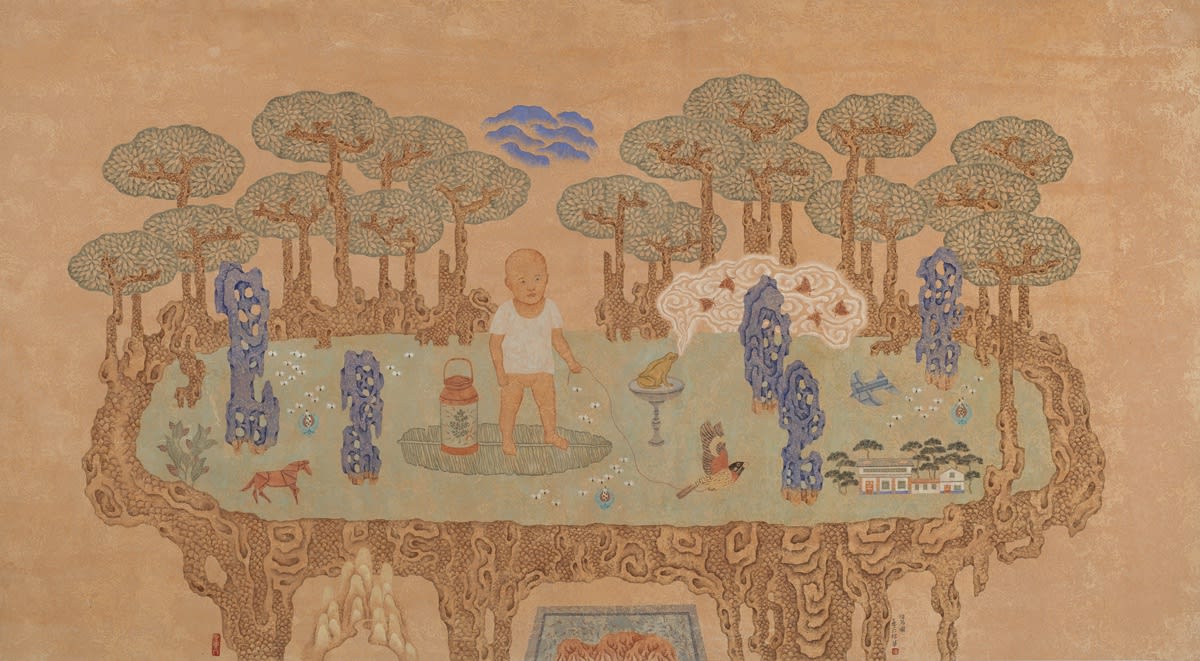 潘信華 Pan Hsinhua, 遛鳥圖