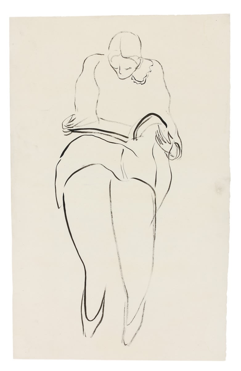 常玉 Sanyu, Woman Sitting Reading