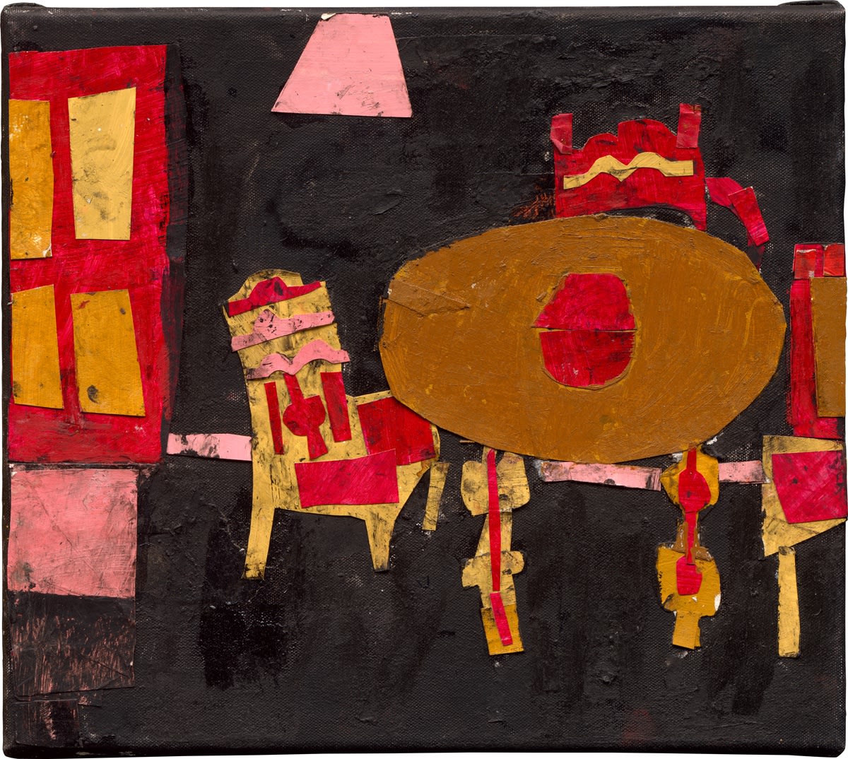 Florence Hutchings, Living Room (Red Chairs)