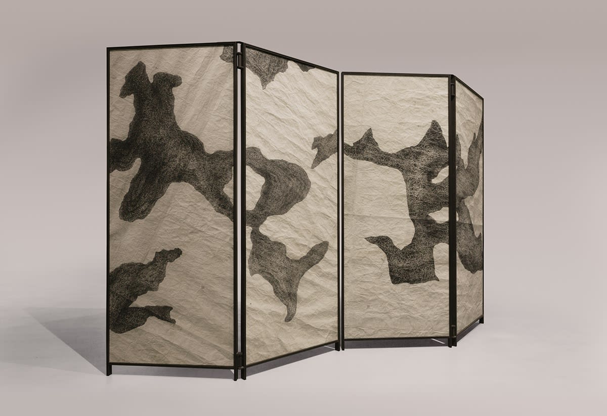 李真 LI CHEN, 古紙 199.3 雙聯屏屏風