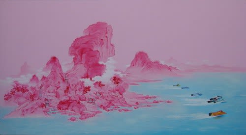 郭文 Guo Wen, 煙江遊艇圖