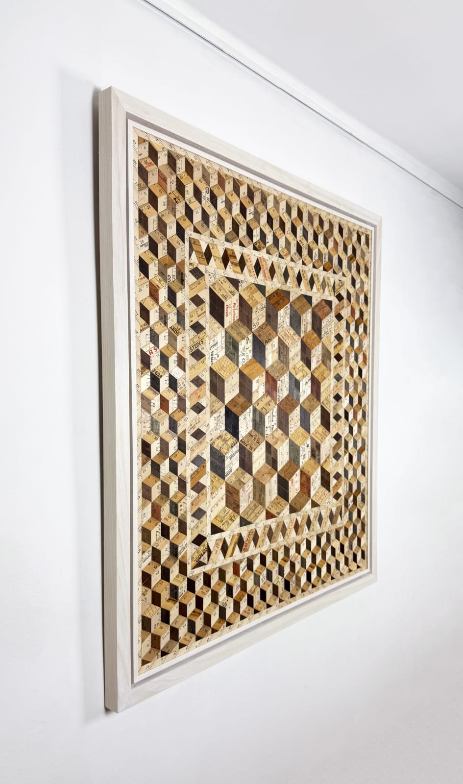 Rose Vickers, Cube with Ribbon Border Tumbling Blocks