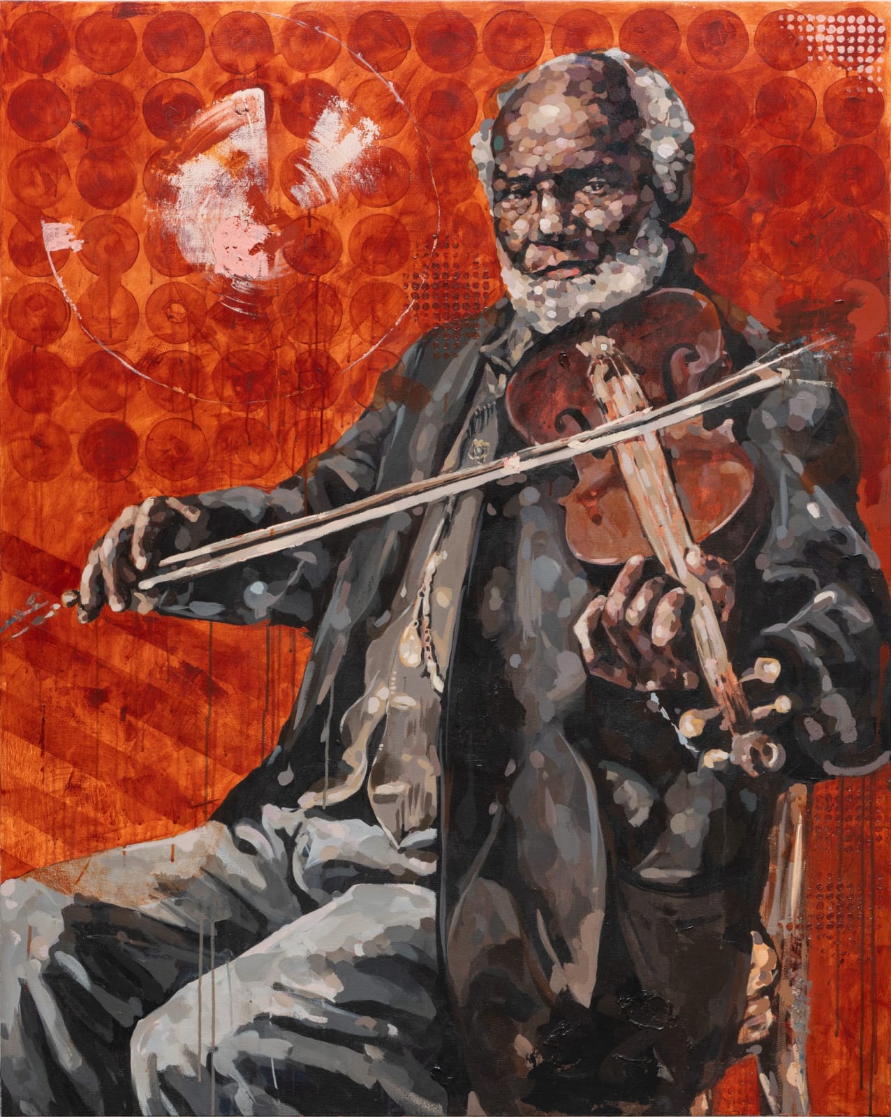 Louis Southworth (1829-1917) The Fiddler (Louis Southworth), 2023 acrylic on canvas 60 x 48" Learn more here >