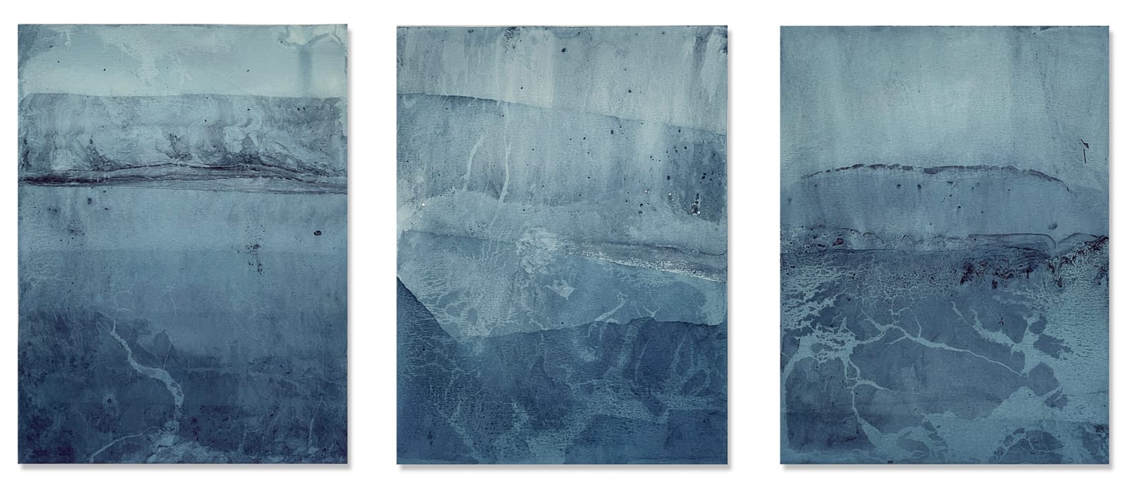 Indigo Landscapes - Three Continents (triptych), 2023