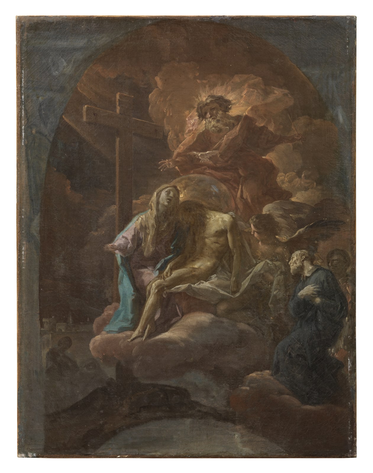 Corrado Giaquinto (Molfetta 1703-Naples 1766), The Trinity and the Virgin with Saint Philip Neri adore the Body of Christ and the Holy Cross, Rome, c. 1743-1744
