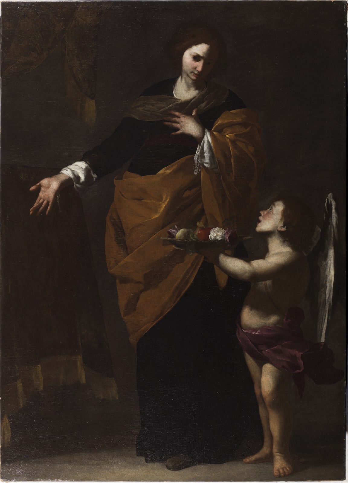 Bernardo Cavallino (Naples 1616 – Naples 1656), St. Dorothy with the angel, 1640-1645 ca.