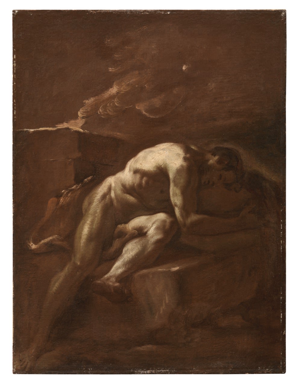 Corrado Giaquinto (Molfetta 1703 - Naples 1766), Reclining Nude Study (Sacrifice Scene), 1730-1735 ca.