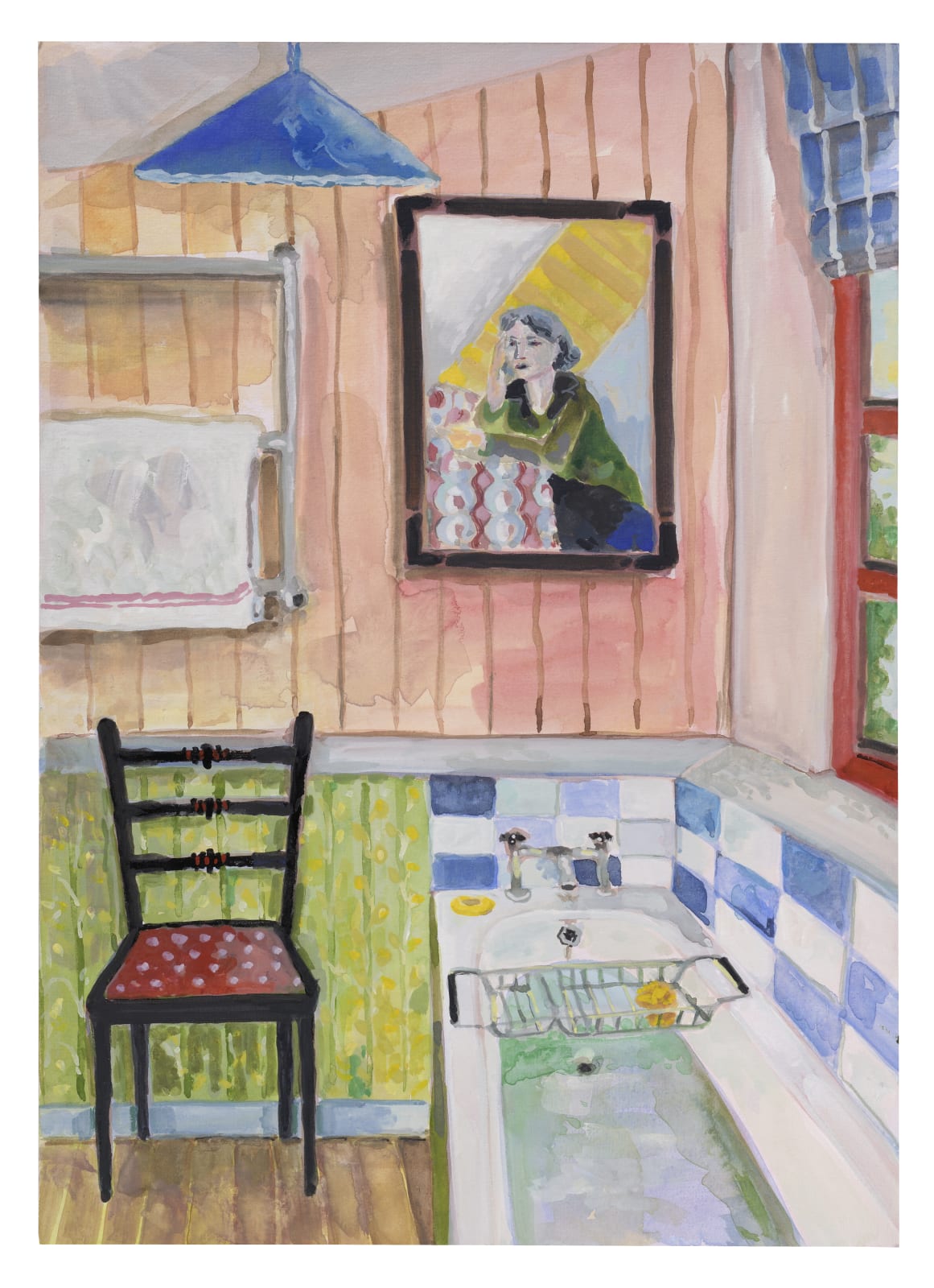 Bathe Gently & Dream - Virginia Woolf Watercolour & Gouache 43x31cm