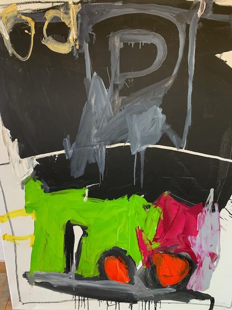 Michèle Destarac, Grand diabolo coeur KO Huile sur toile