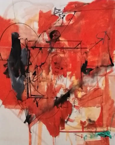 Albert BITRAN, Sans titre huile sur toile , 2014