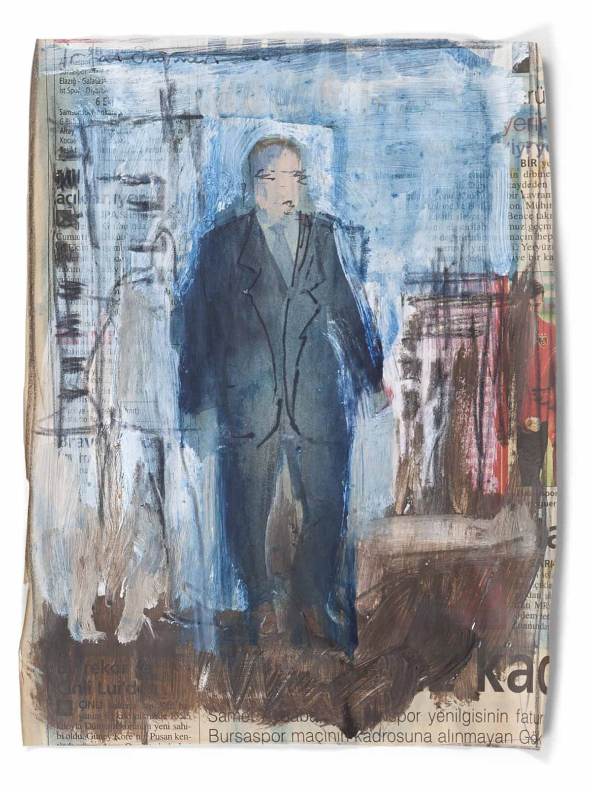 Mixed media on newspaper