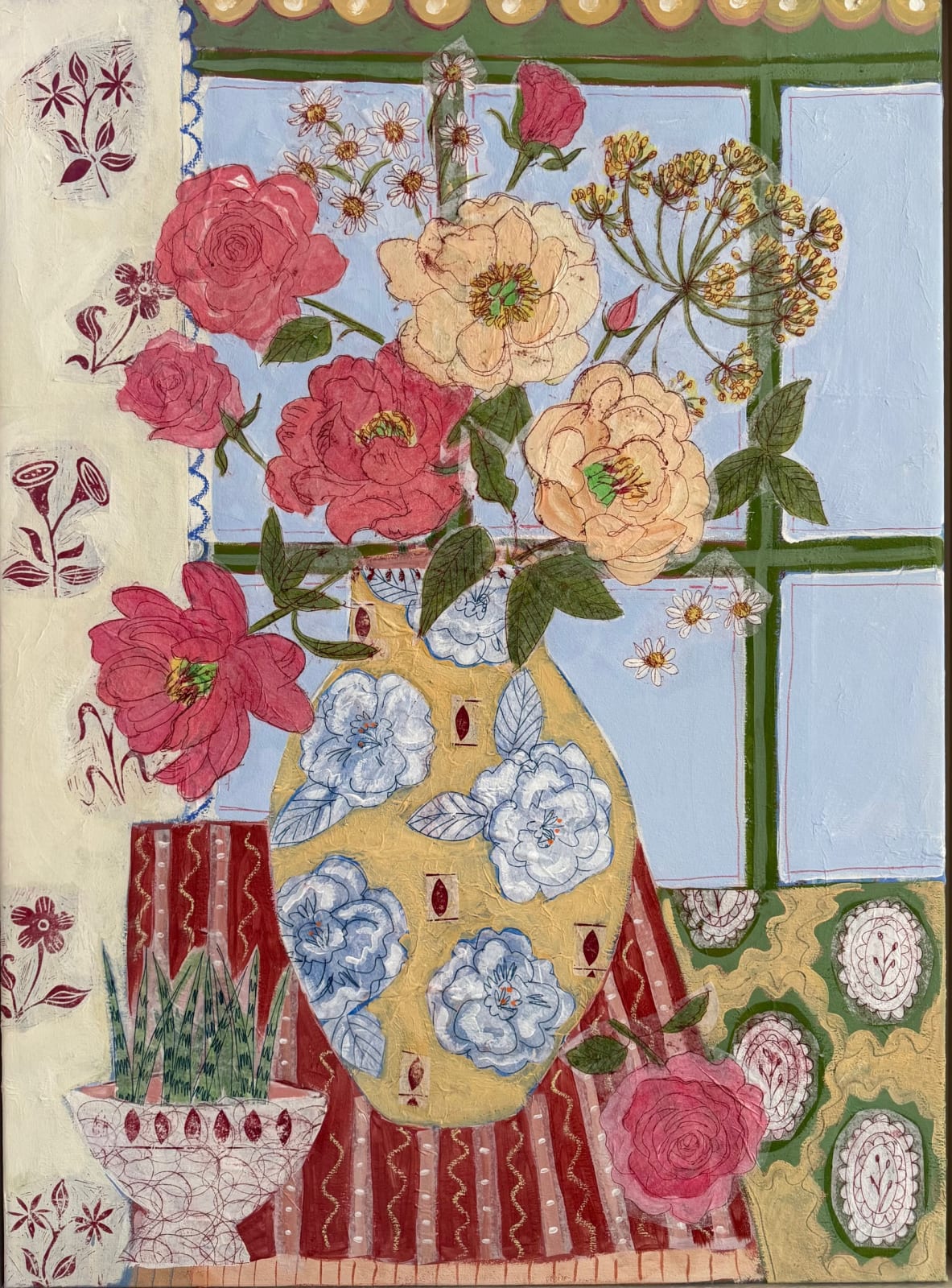 Andrea Curtis, Red & Yellow Peonies