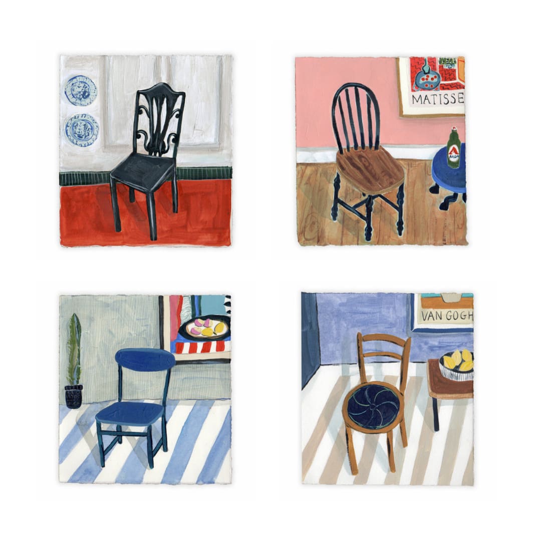 Emma Howell, 4 paintings from the Chair collection, sold individually