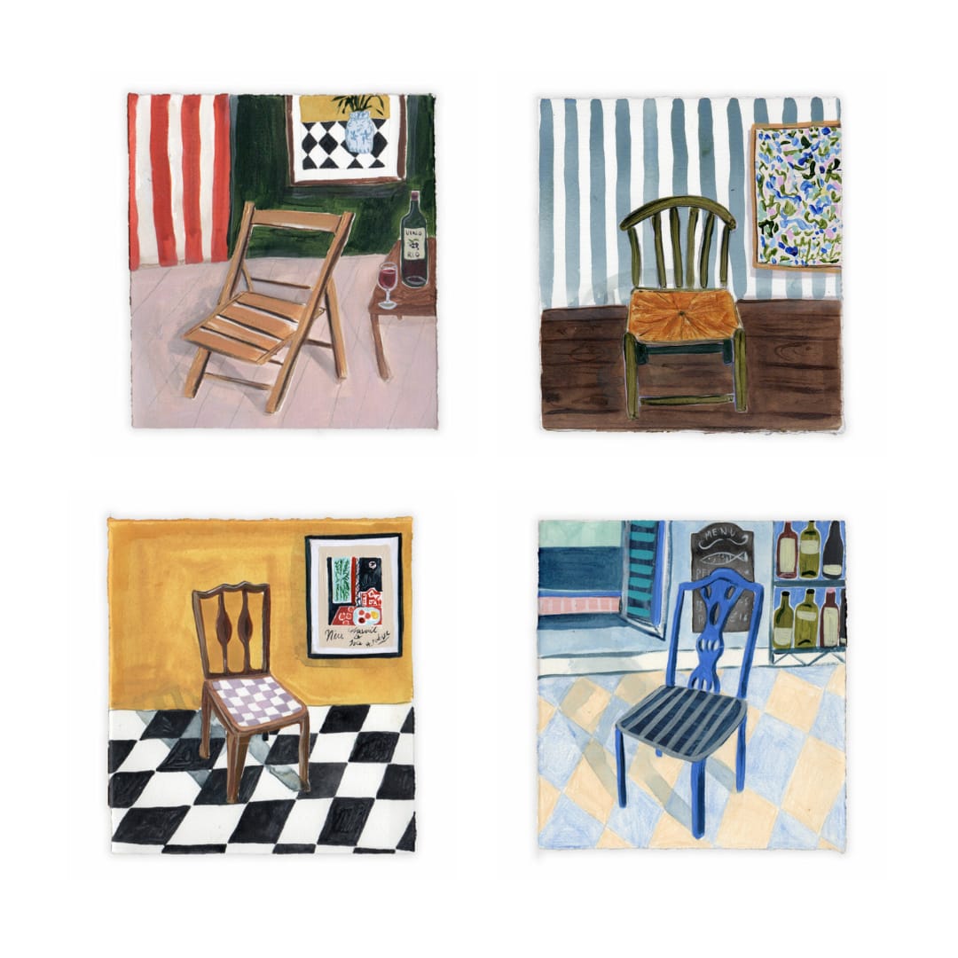 Emma Howell, 4 paintings from the Chair Collection, sold individually