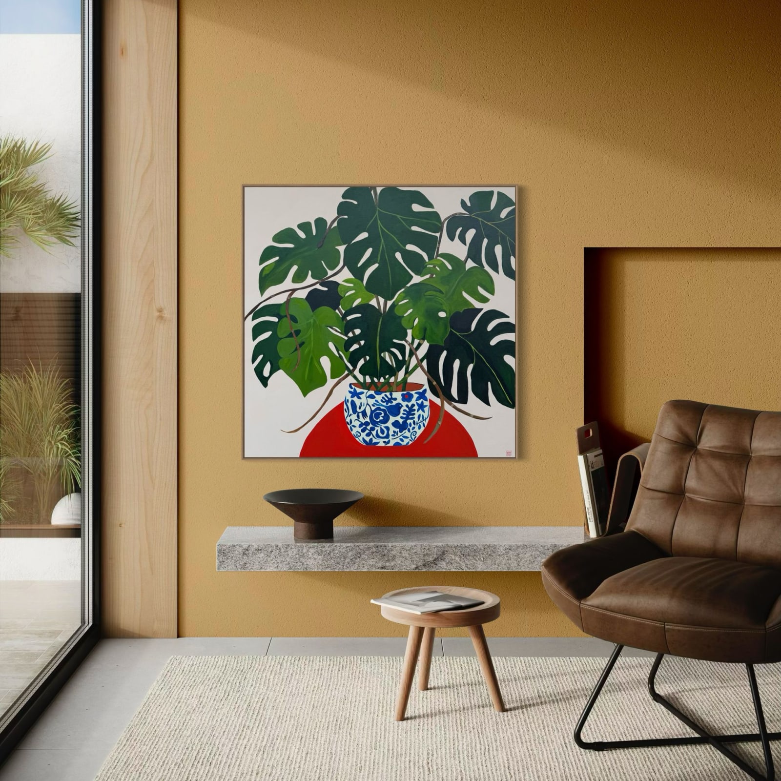 Wendi Weller, Monstera on Orange