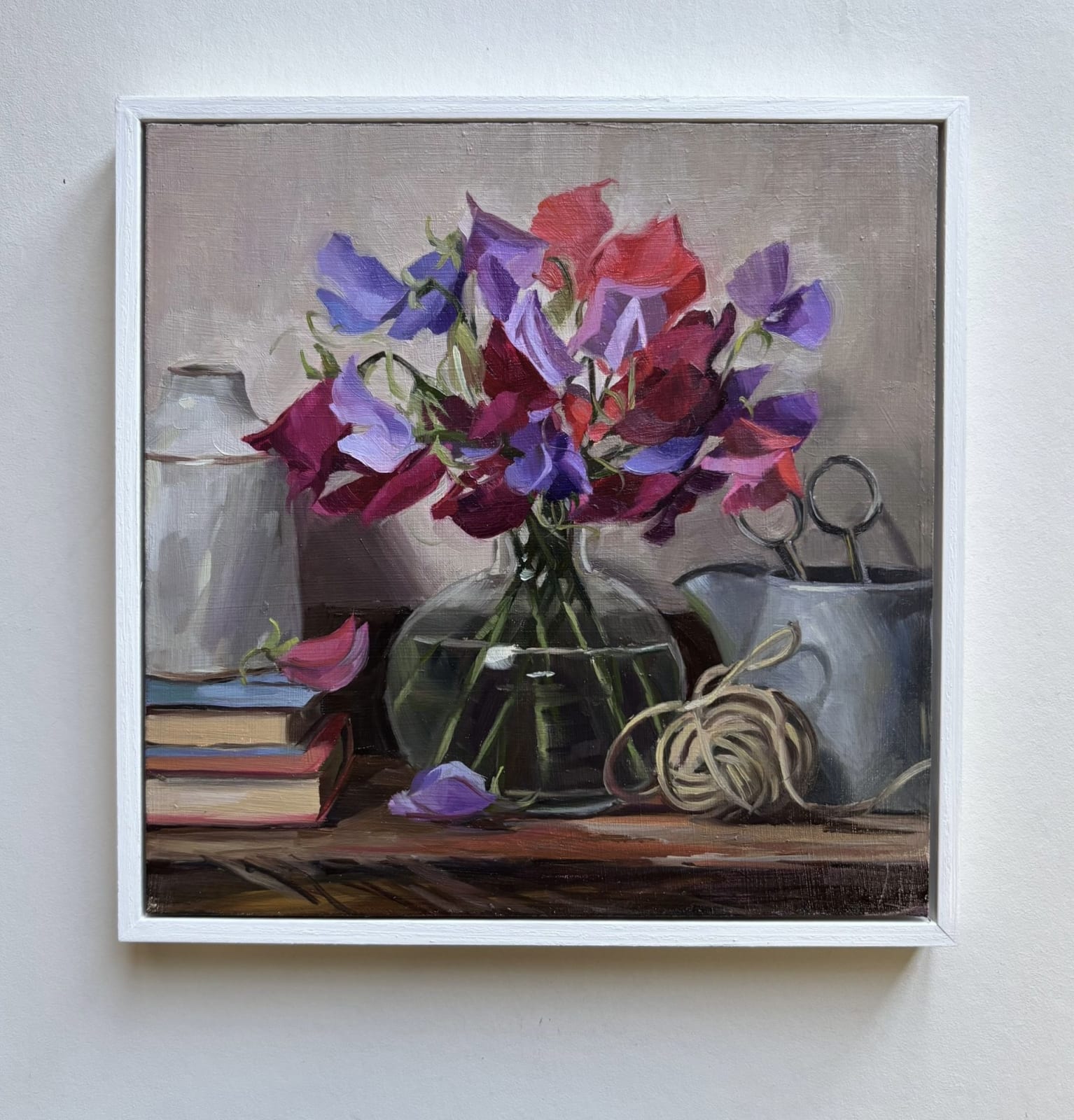 Louise Hawkins, Bright Sweet Peas with String