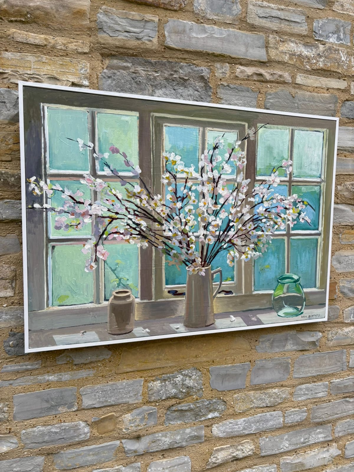Lizzie Bentley, White Blossom Against Studio Window
