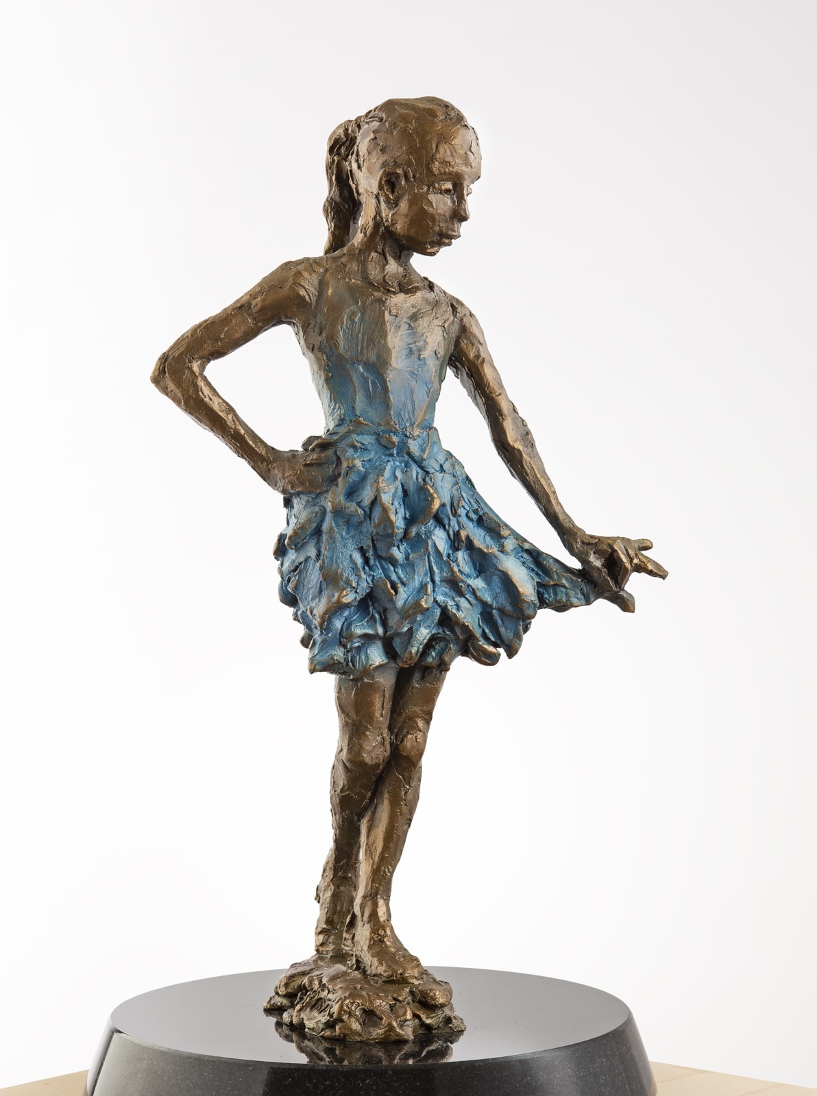 Lauren in Blue, Bronze, Dancers, Female, Ballet, Children