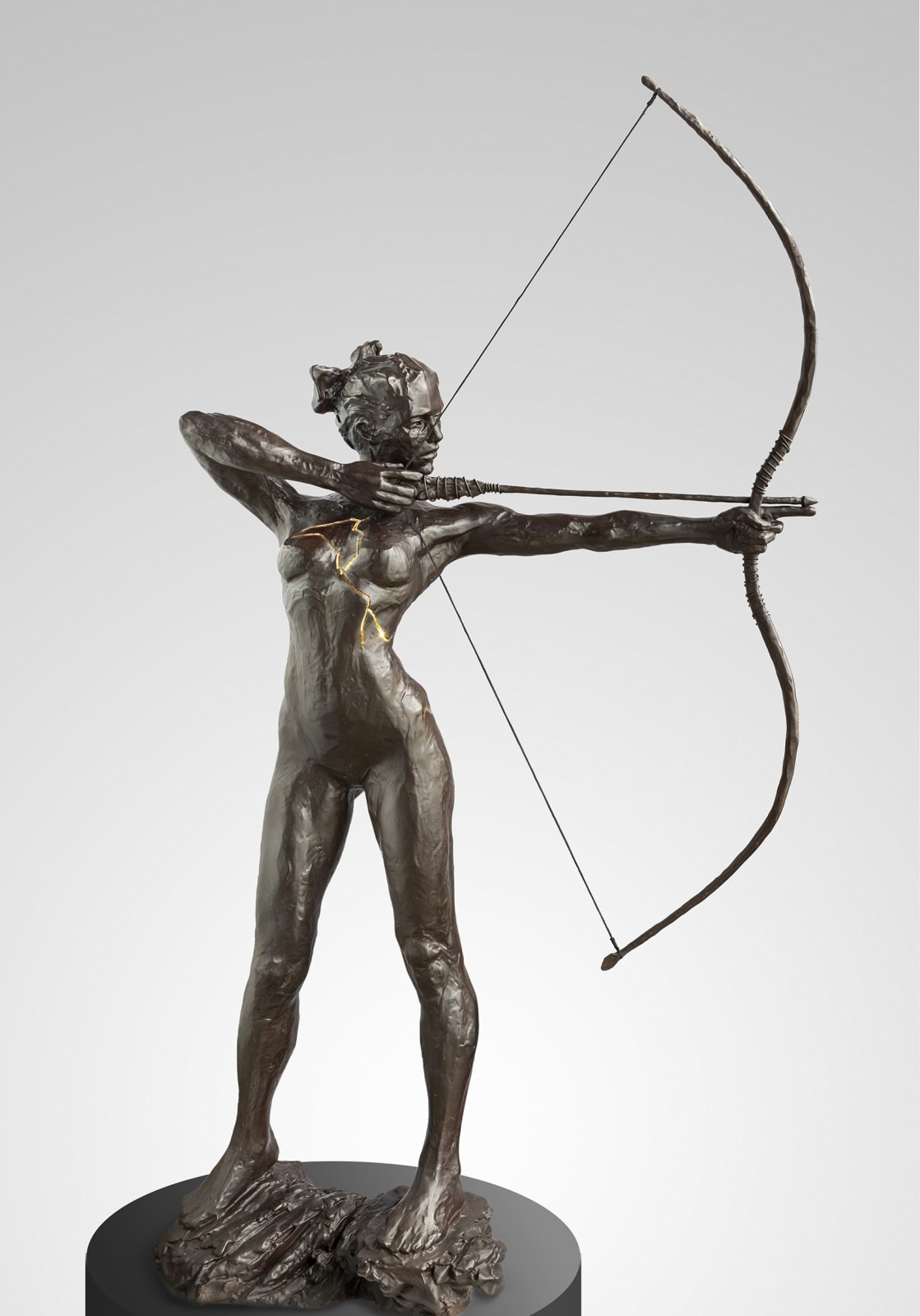 Bow three quarter life, Goddess, Female, Arrow