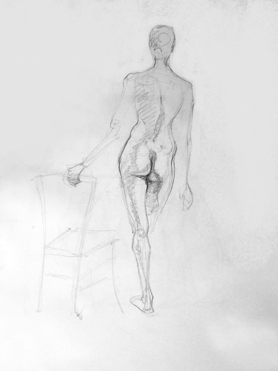 Female Back with Chair, 2016