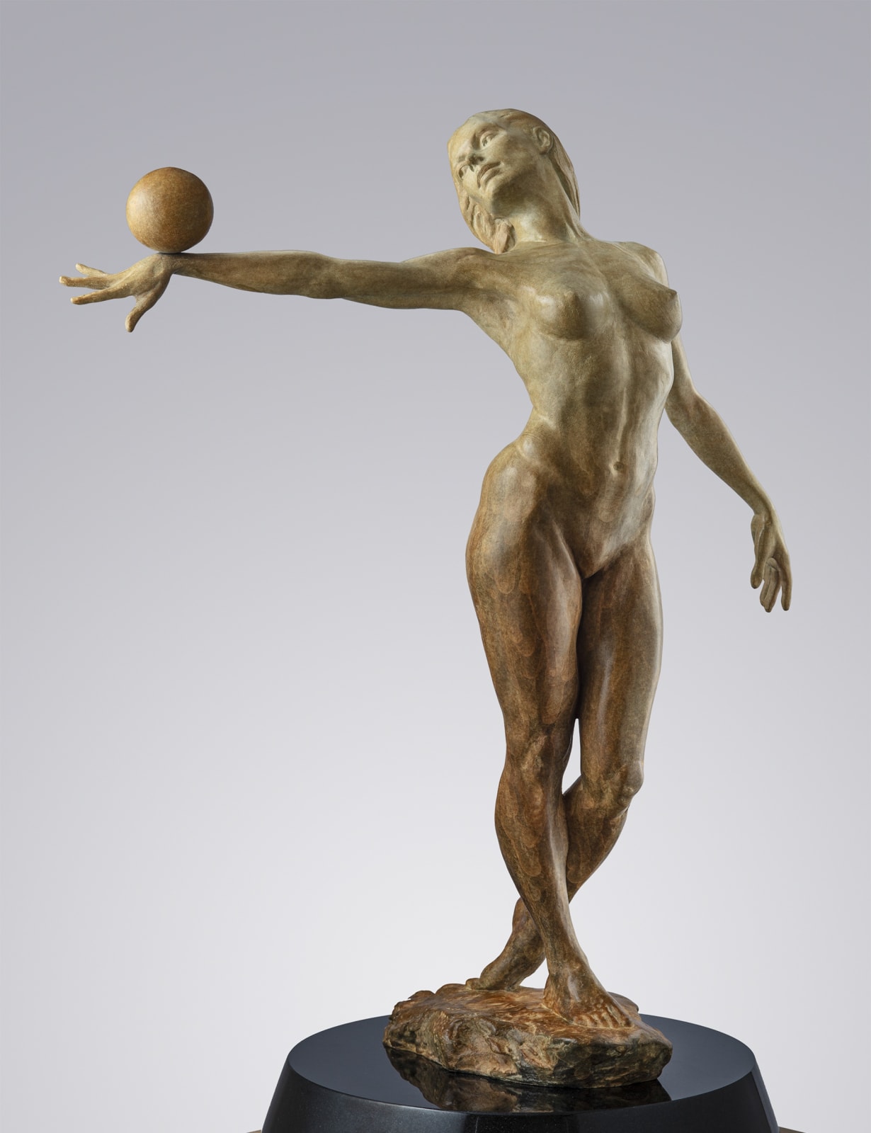 Balance, Bronze, Sphere, Female, Nude