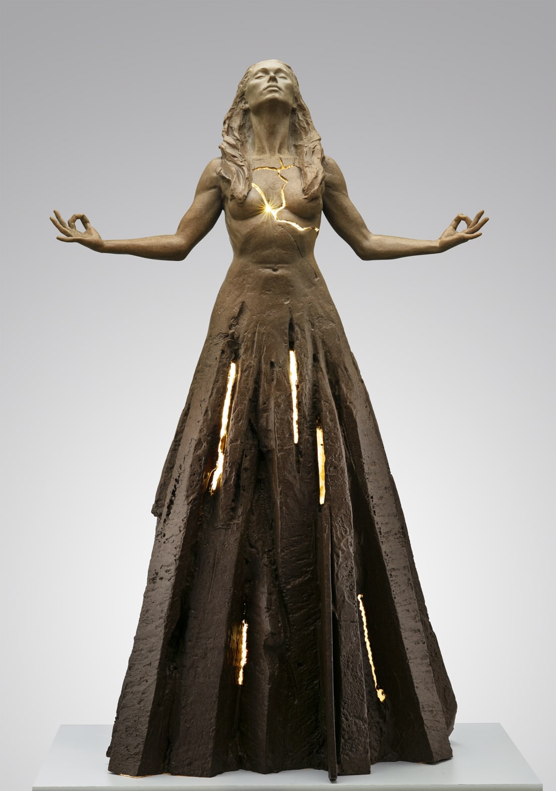 Expansion Rising, Bronze, Electricity, Lighted, Metamorphosis, Female