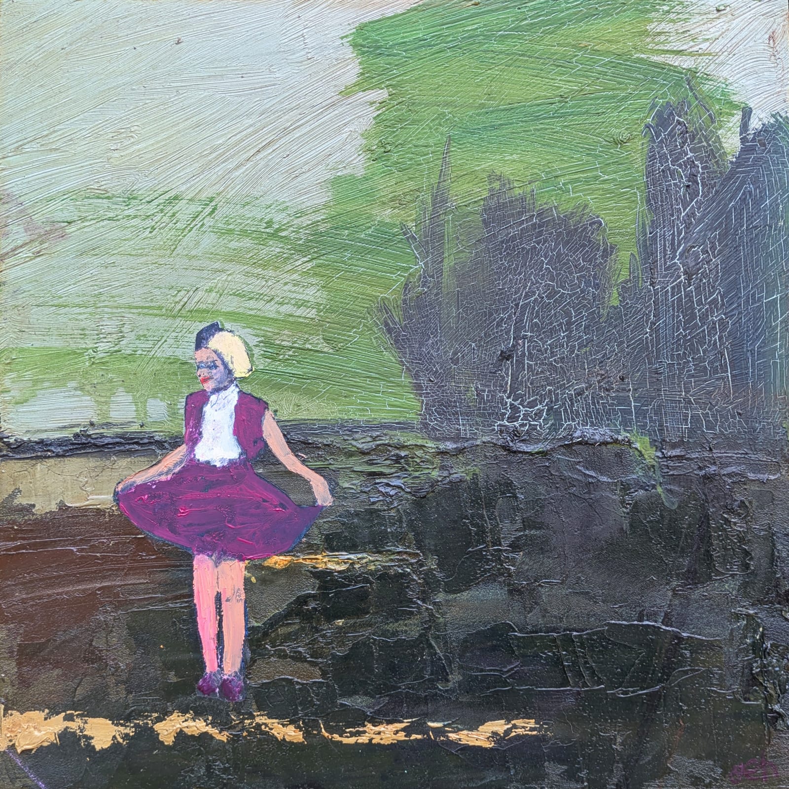 George Huffman, Red Skirt Swing, 2025