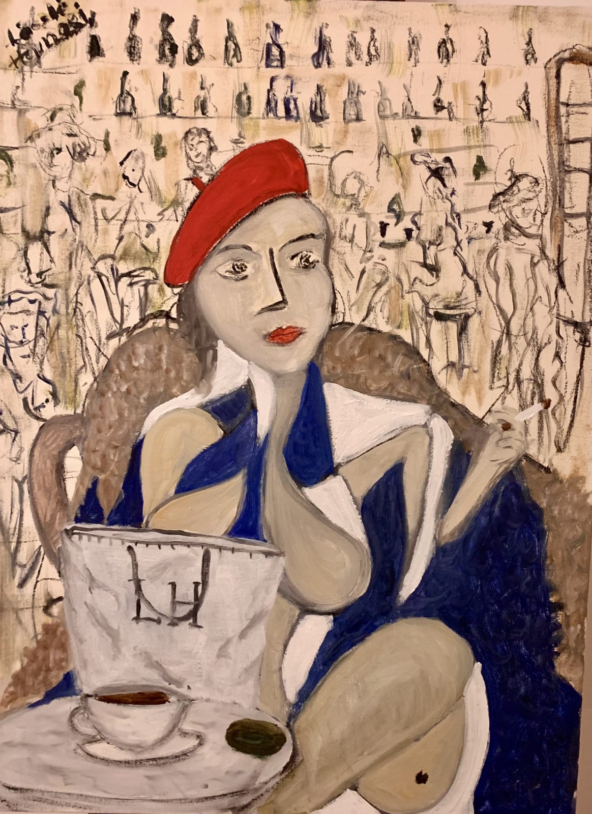 Laszlo Hamori, Girl with red beret, 2024