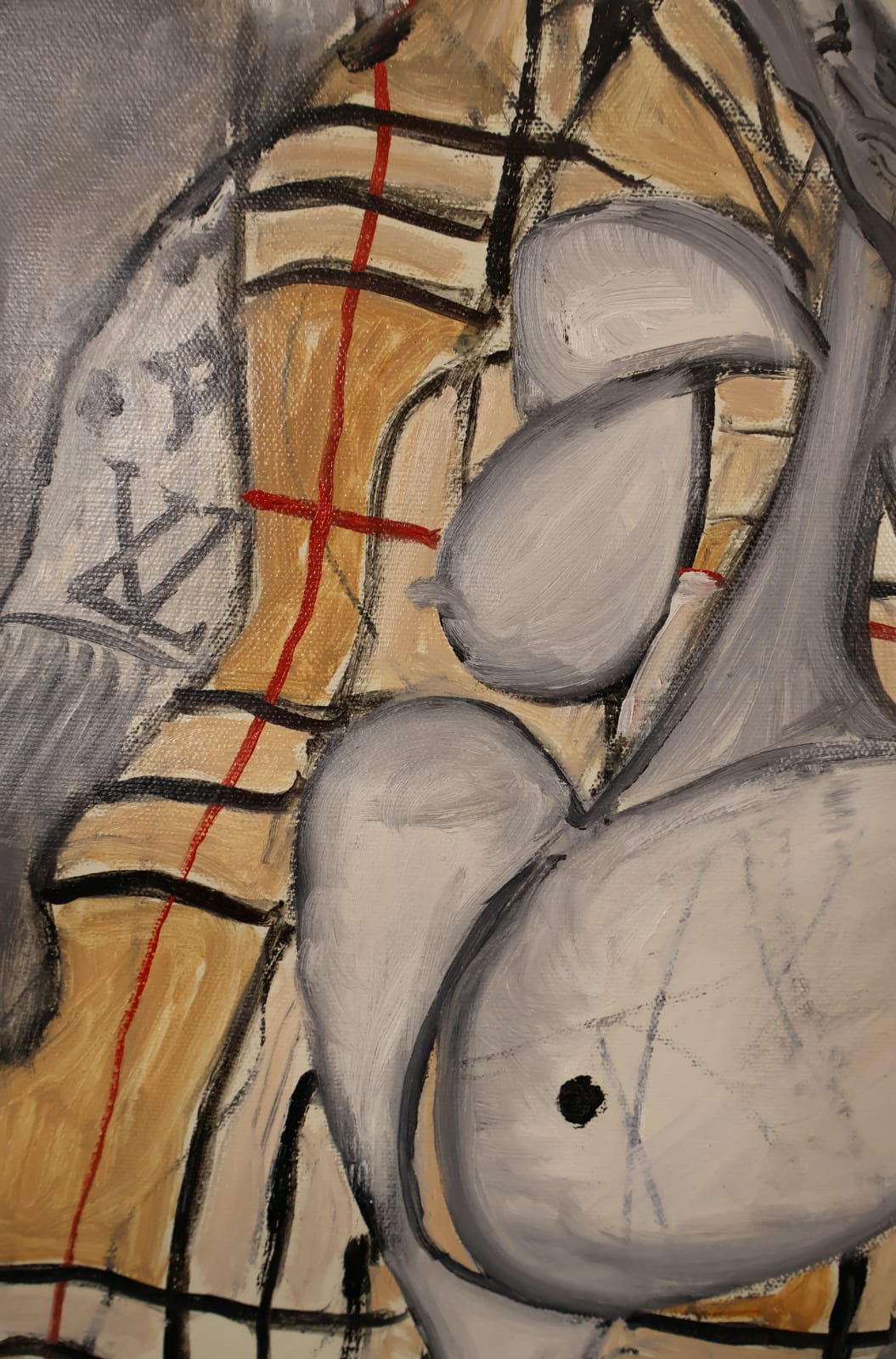 Laszlo Hamori, women with a gray hat, 2024