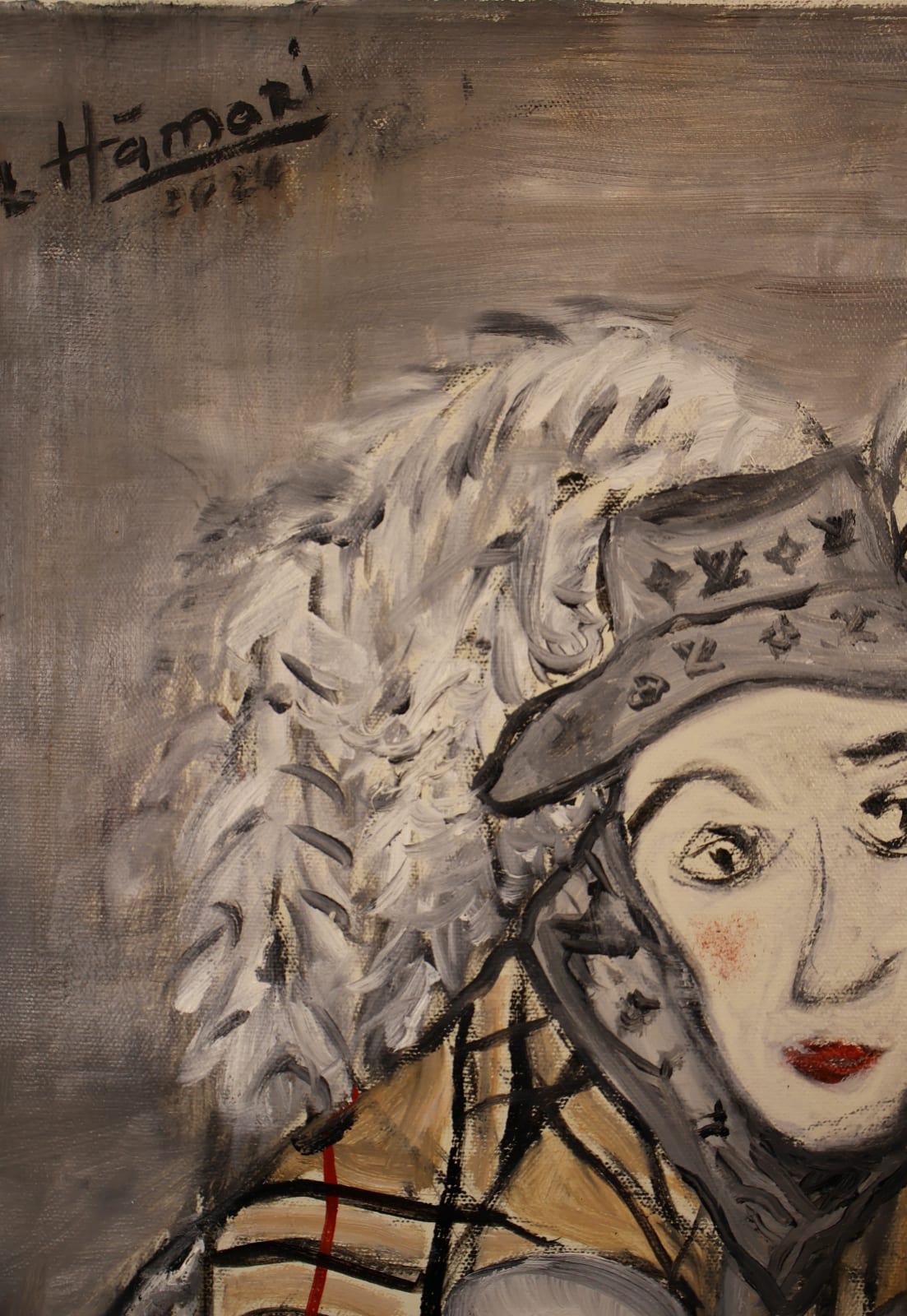 Laszlo Hamori, women with a gray hat, 2024