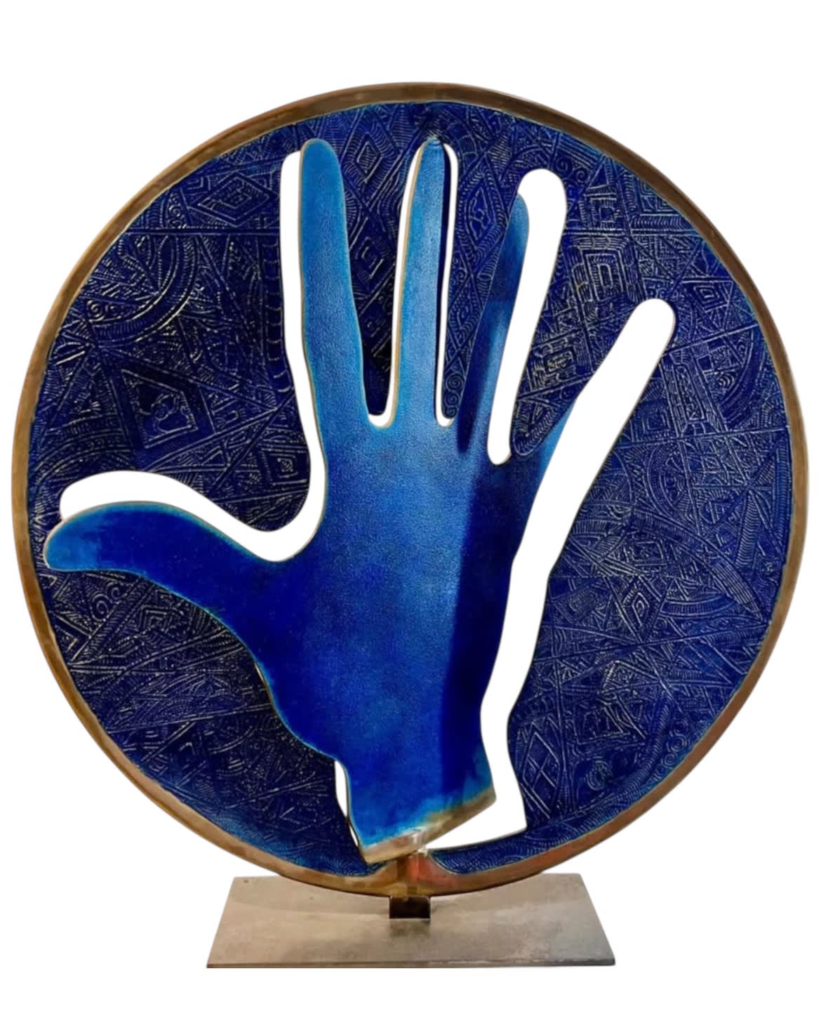 Farid Belkahia, La main blue , 2010