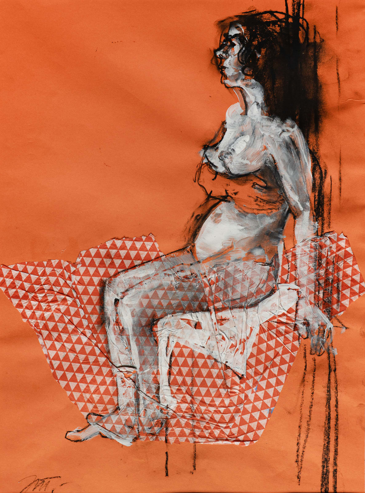 Tamara Jovandic-Everson, Sitting Nude in Orange, 2025