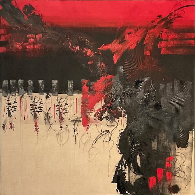 Susan Brewer, Zazen No. 1 – 48″ × 48″ – Mixed Media on Linen