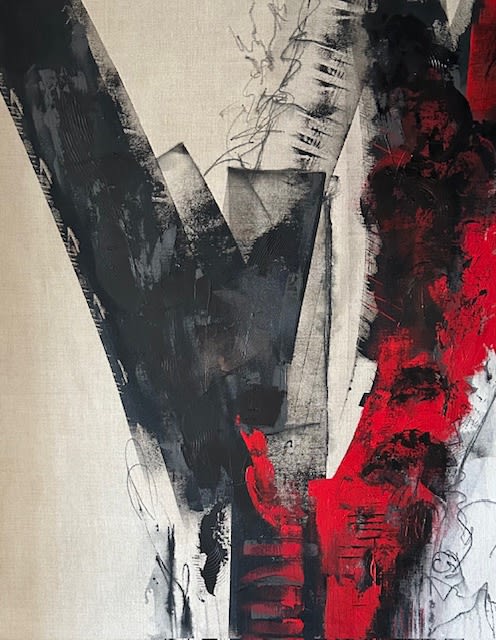 Susan Brewer, Zazen No. 3 – 60″ × 48″ – Mixed Media on Linen