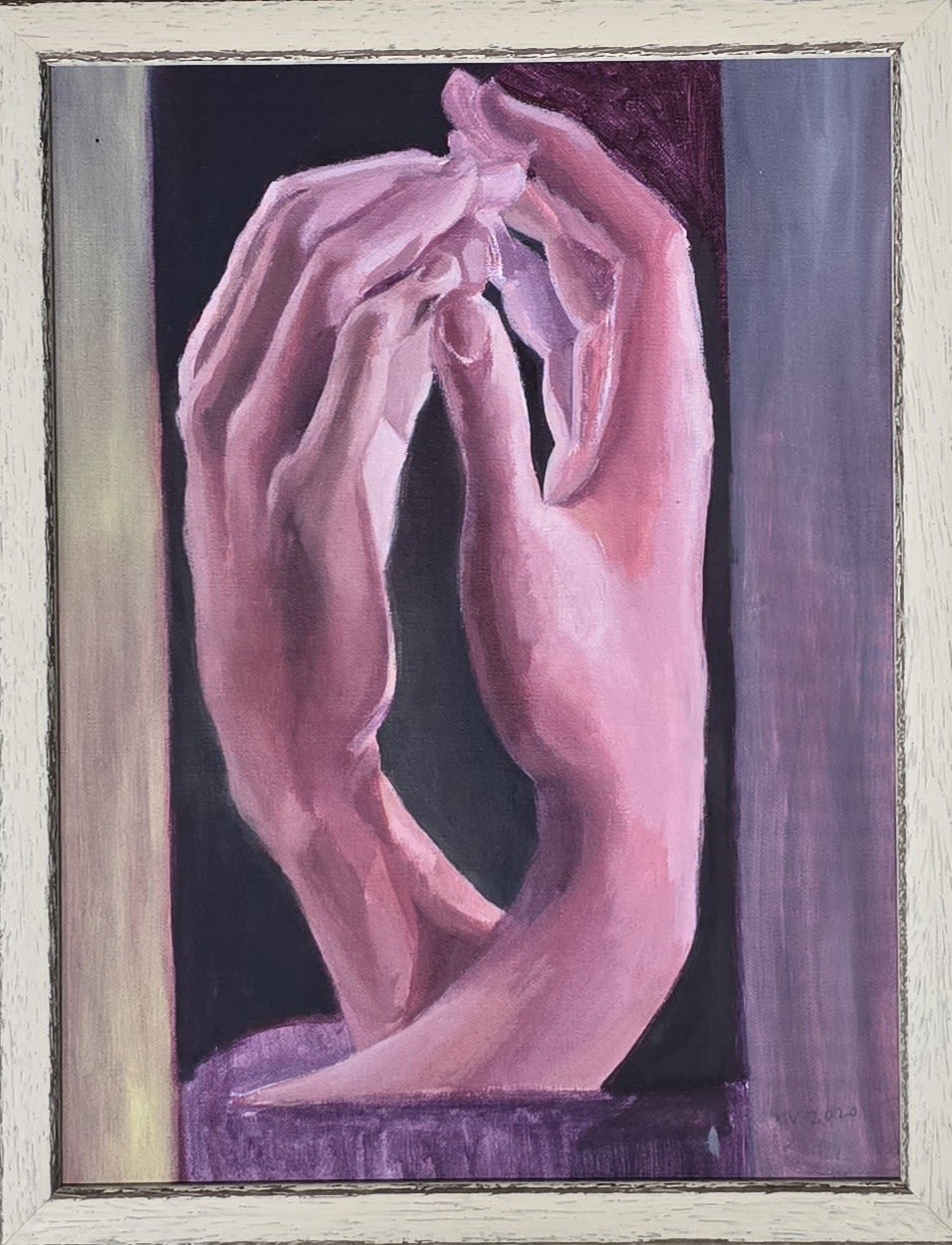 Stephanie Villalba, Temple Pink Hands (after Rodin), 2020