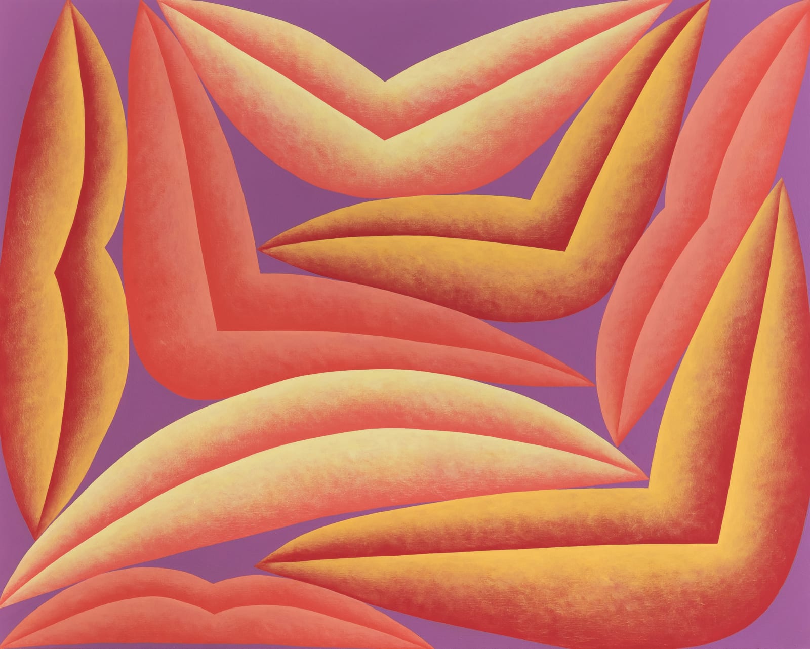 Corydon Cowansage, Red, Peach, Yellow, Purple, 2022