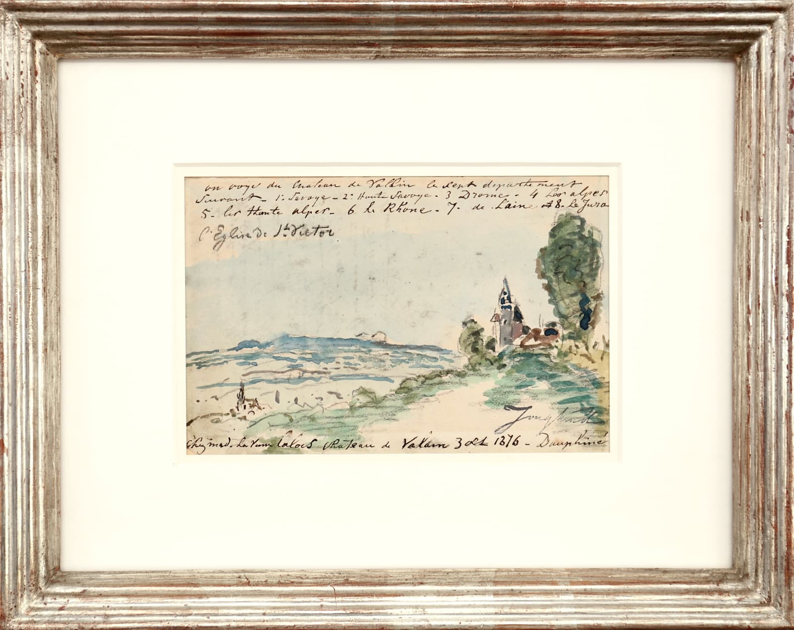 Johan Barthold JONGKIND, Paysage au château de Vallin, 1876