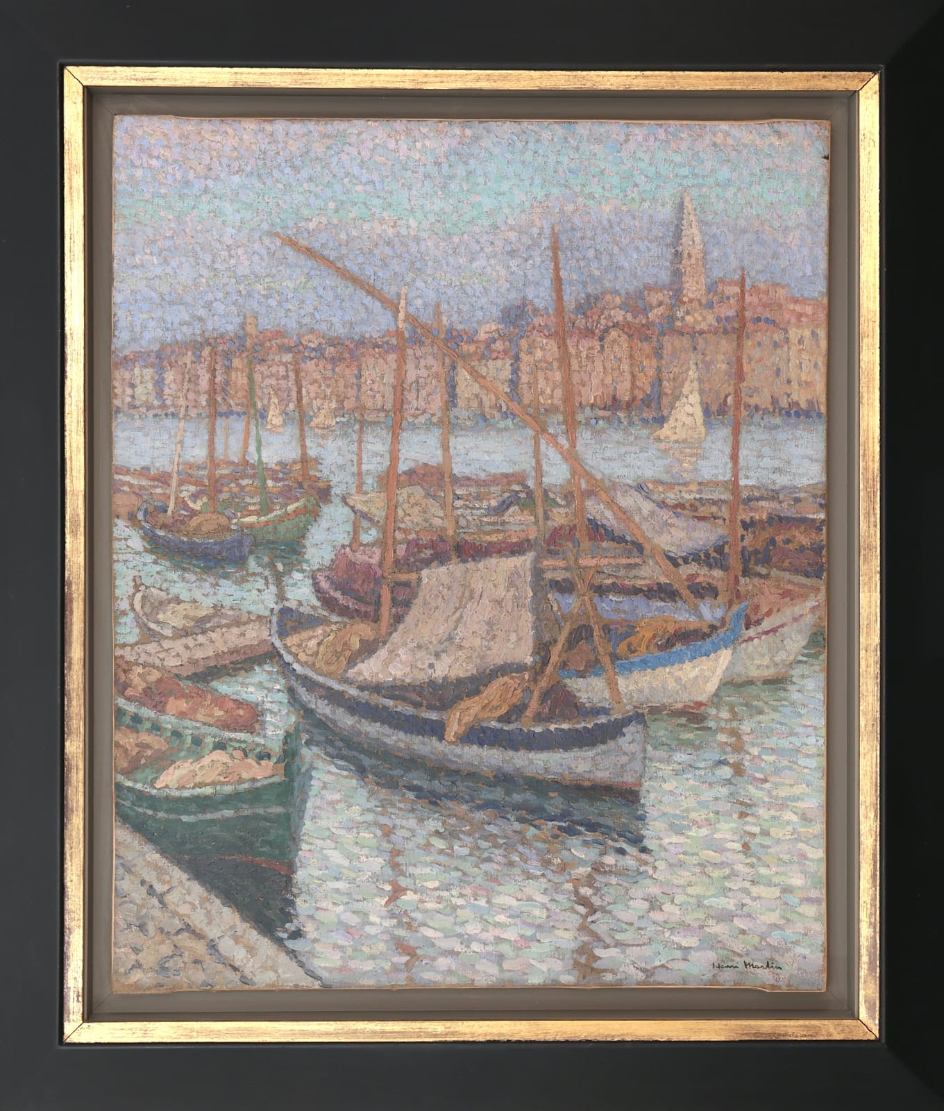 Henri MARTIN, Port de Marseille. Le clocher des Accoules , 1910 (circa)