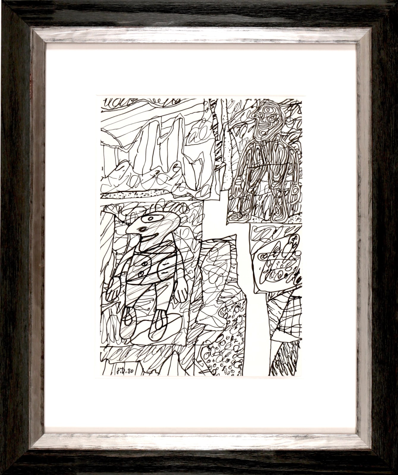 Jean DUBUFFET, Paysage avec deux personnages, 30 mai, 1980