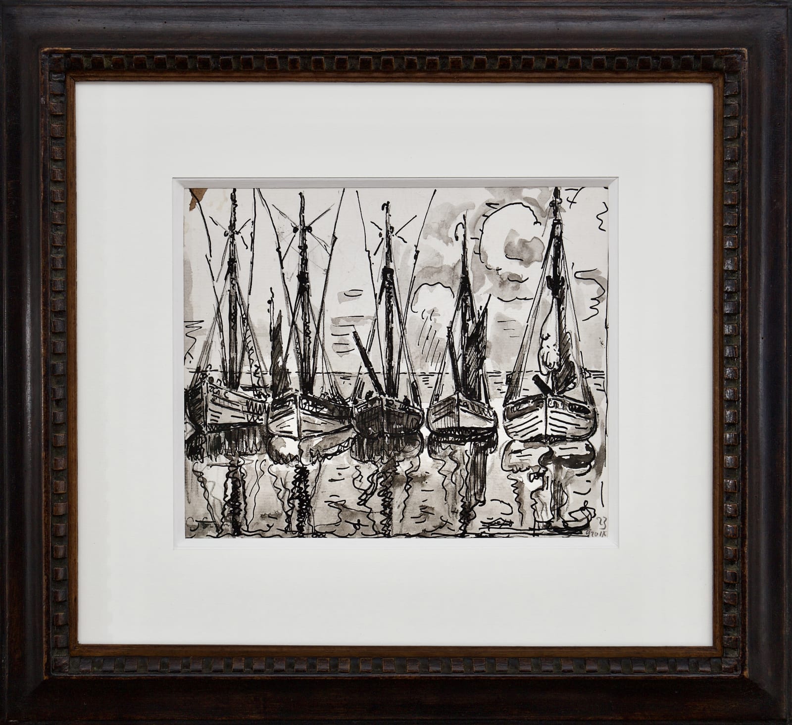 Paul SIGNAC, Groix. Thoniers à quai, 1923