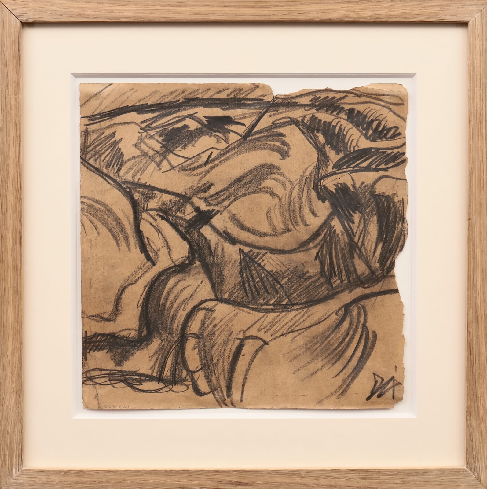 Otto DIX, Grabensystem, Bisterzeichnung (traduction: Système de tranchées, dessin bistre), 1915 circa