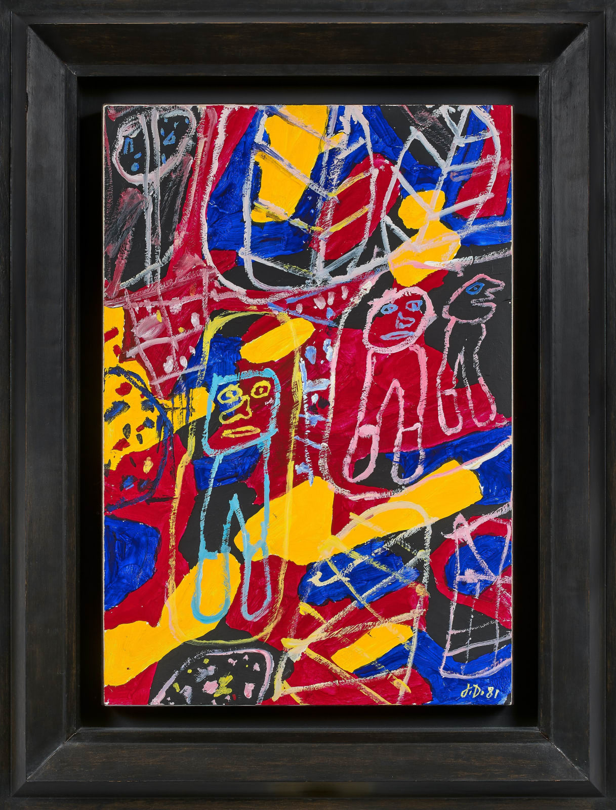 Jean DUBUFFET, Site avec trois personnages. 7 mars, 1981